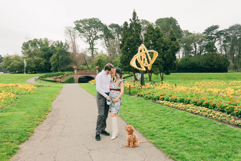 San Francisco Golden Gate maternity session photoshoot family portrait with pet